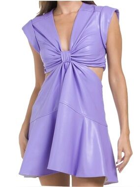 A.L.C. Lexi Coated Cut Out Mini Dress Purple Size 4